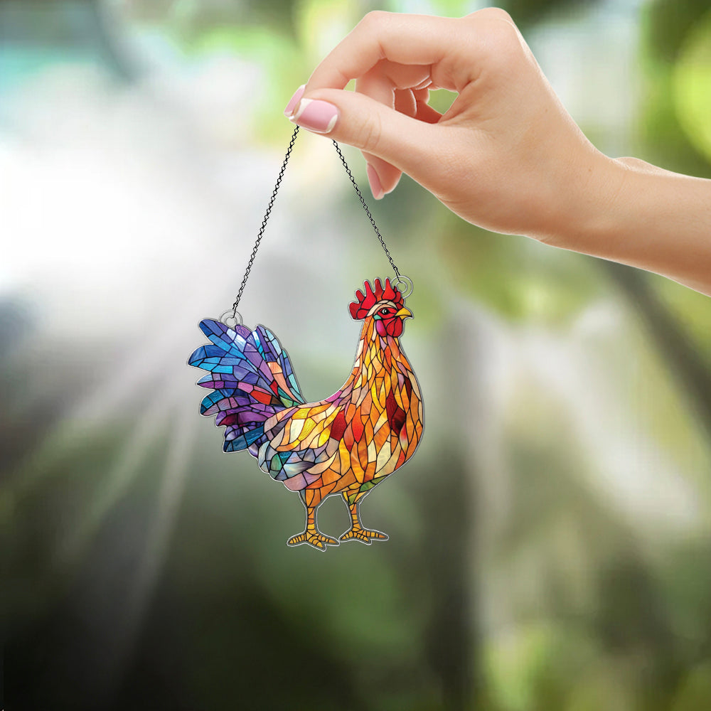 Personalized Hen acrylic Christmas ornament by Foswick