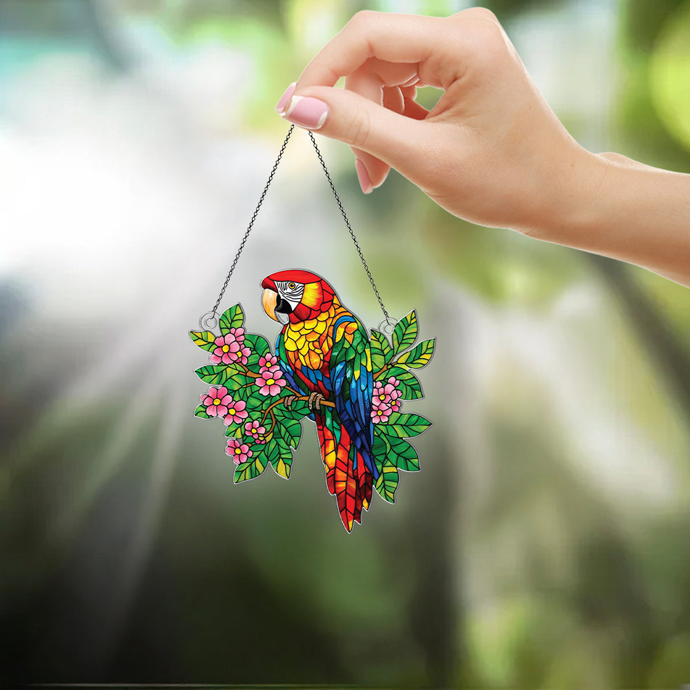 Personalized Macaw Parrot acrylic Christmas ornament by Foswick