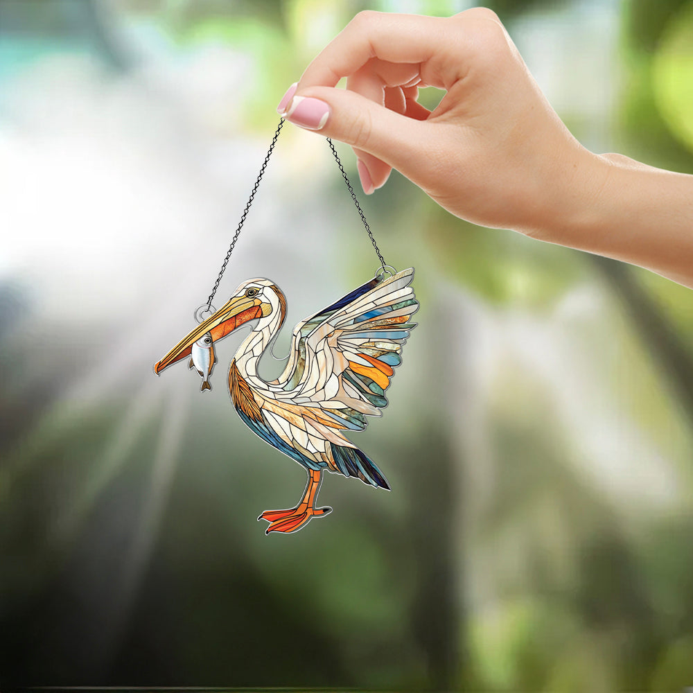 Personalized Pelican acrylic Christmas ornament by Foswick