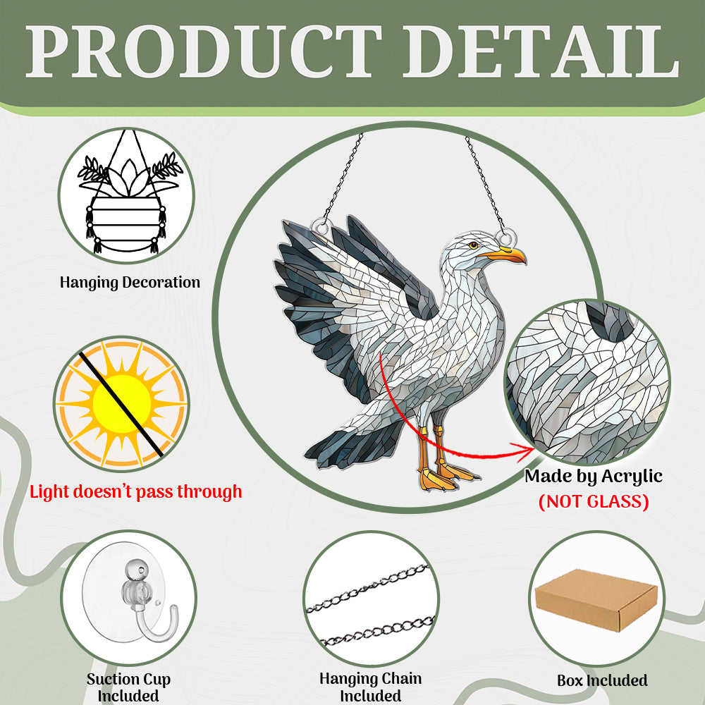 Personalized Seagull acrylic Christmas ornament by Foswick