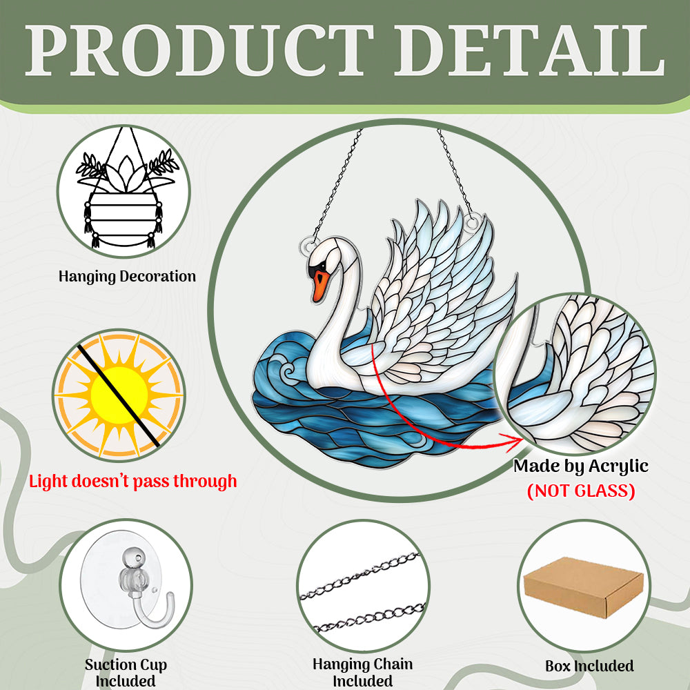 Personalized Swan acrylic Christmas ornament by Foswick