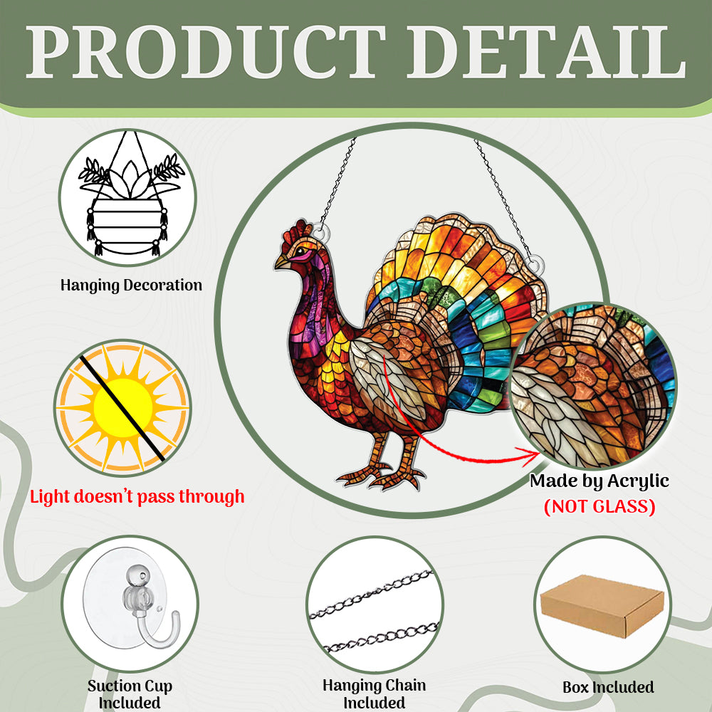 Personalized Turkey acrylic Christmas ornament by Foswick