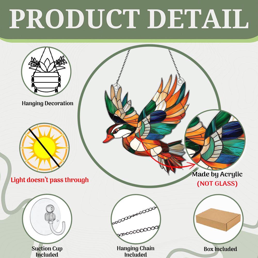 Personalized Mandarin Duck acrylic Christmas ornament by Foswick