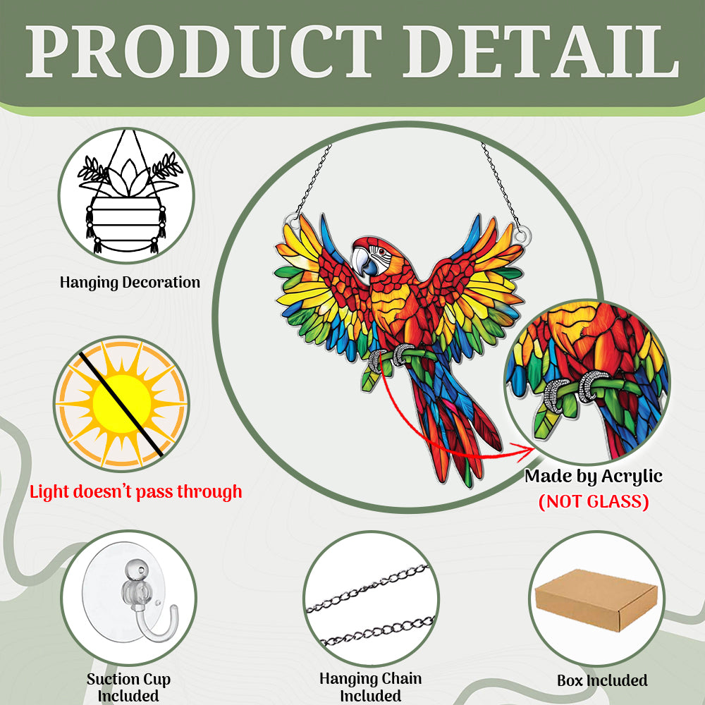 Personalized Parrot acrylic Christmas ornament by Foswick
