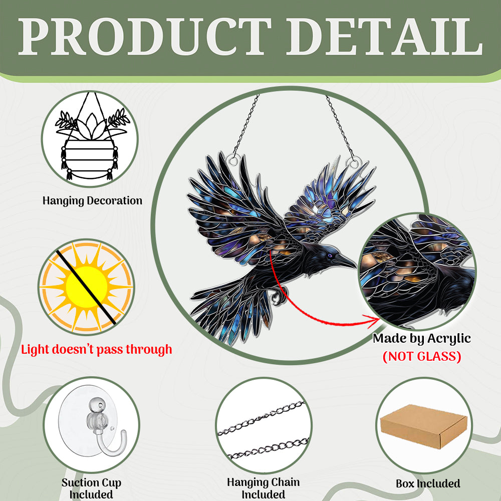 Personalized Raven acrylic Christmas ornament by Foswick