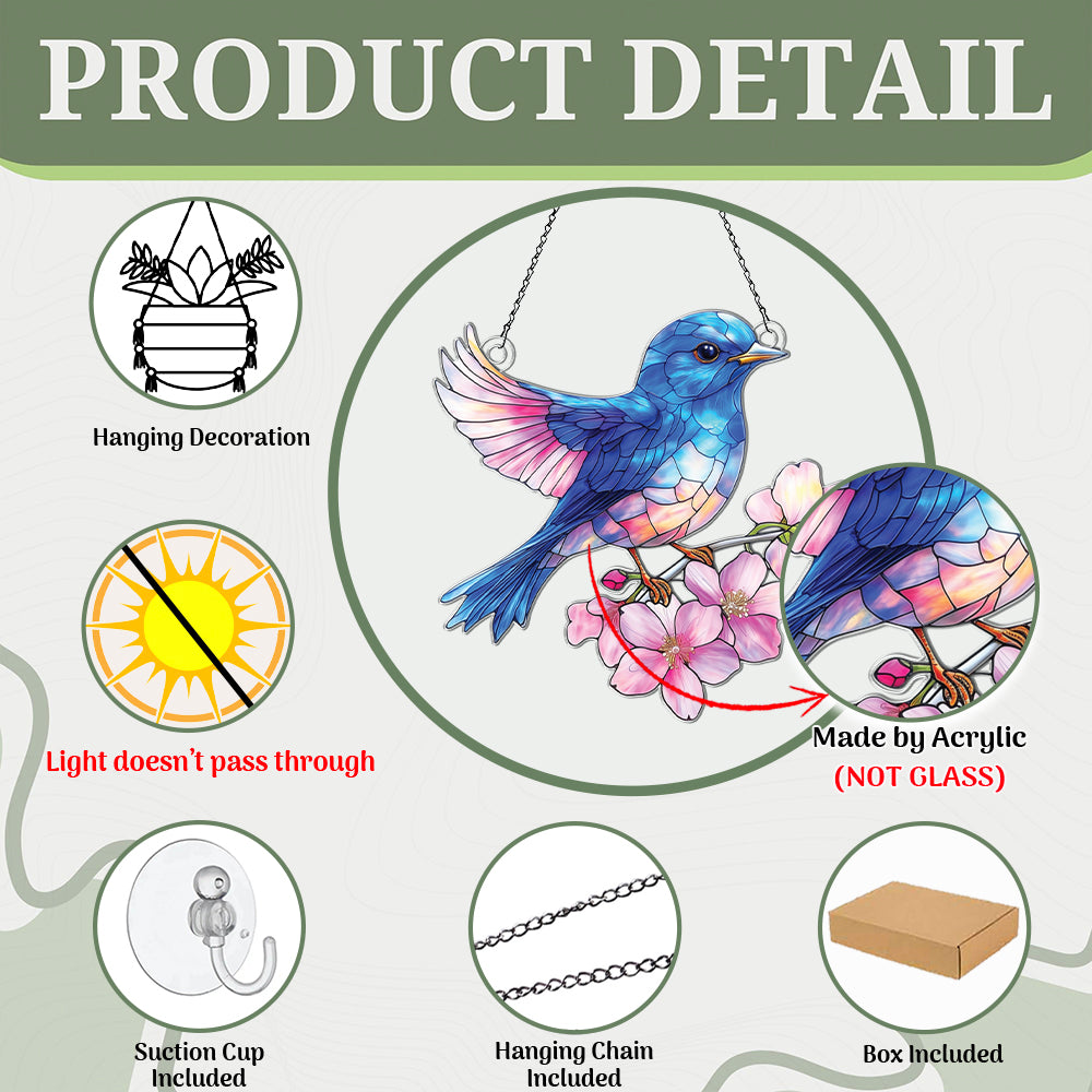 Personalized Bluebird acrylic Christmas ornament by Foswick