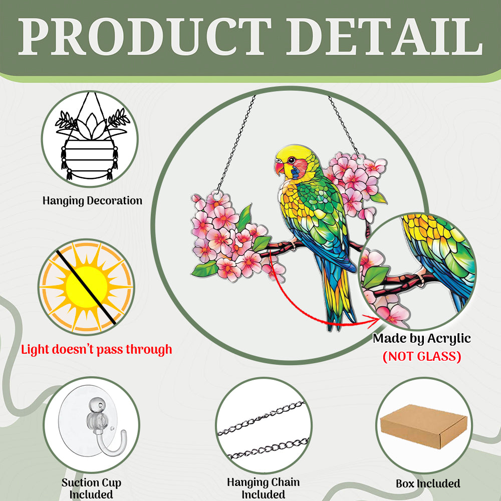 Personalized Parakeet acrylic Christmas ornament by Foswick