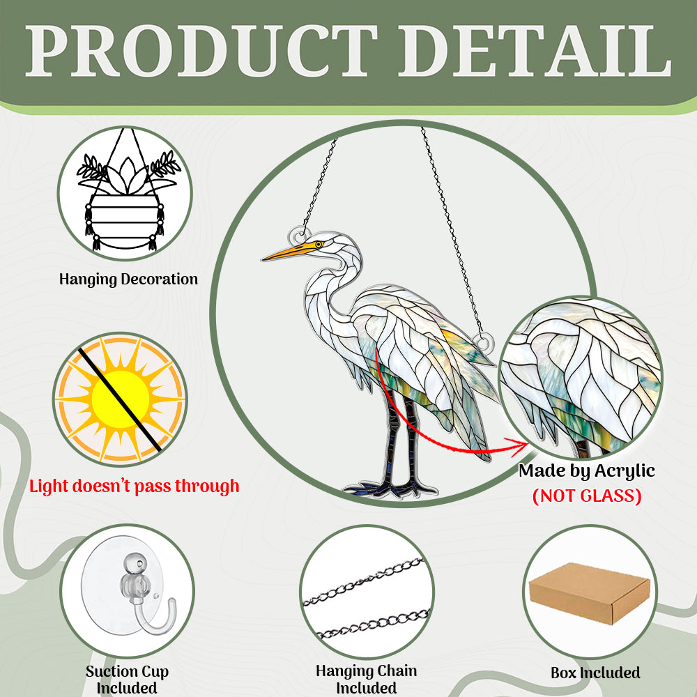Personalized Egret acrylic Christmas ornament by Foswick