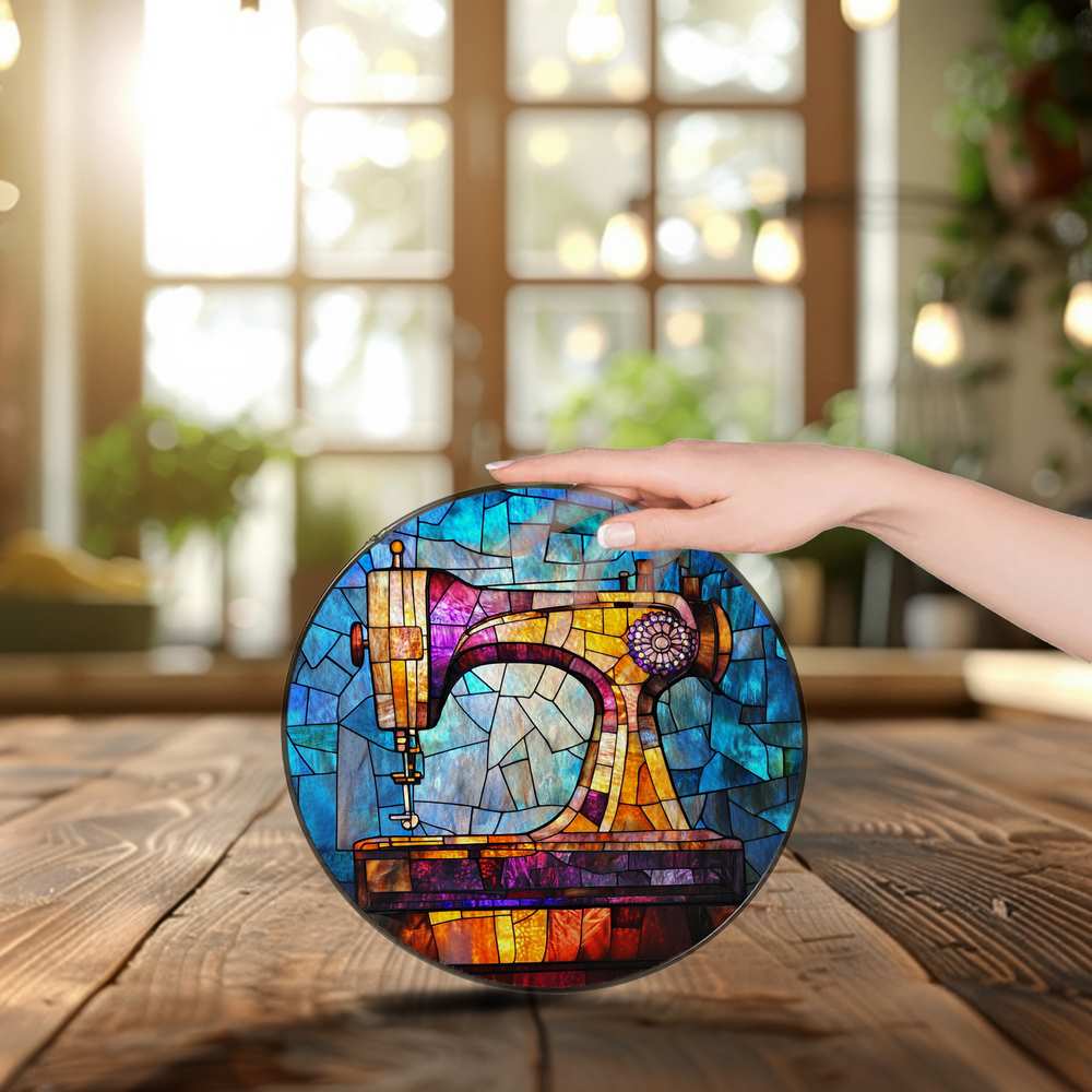 Personalized Fashion Designer stained-glass-inspired suncatcher by Foswick