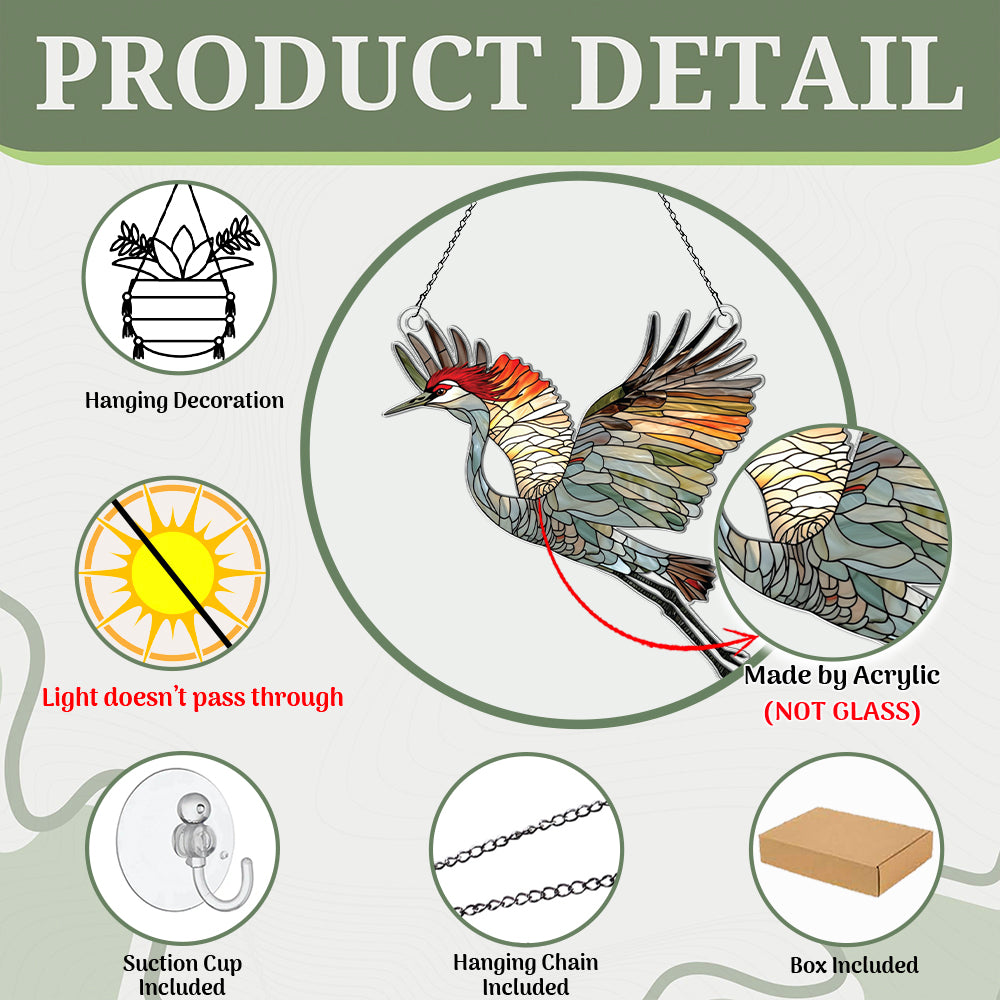 Personalized Sandhill Crane acrylic Christmas ornament by Foswick