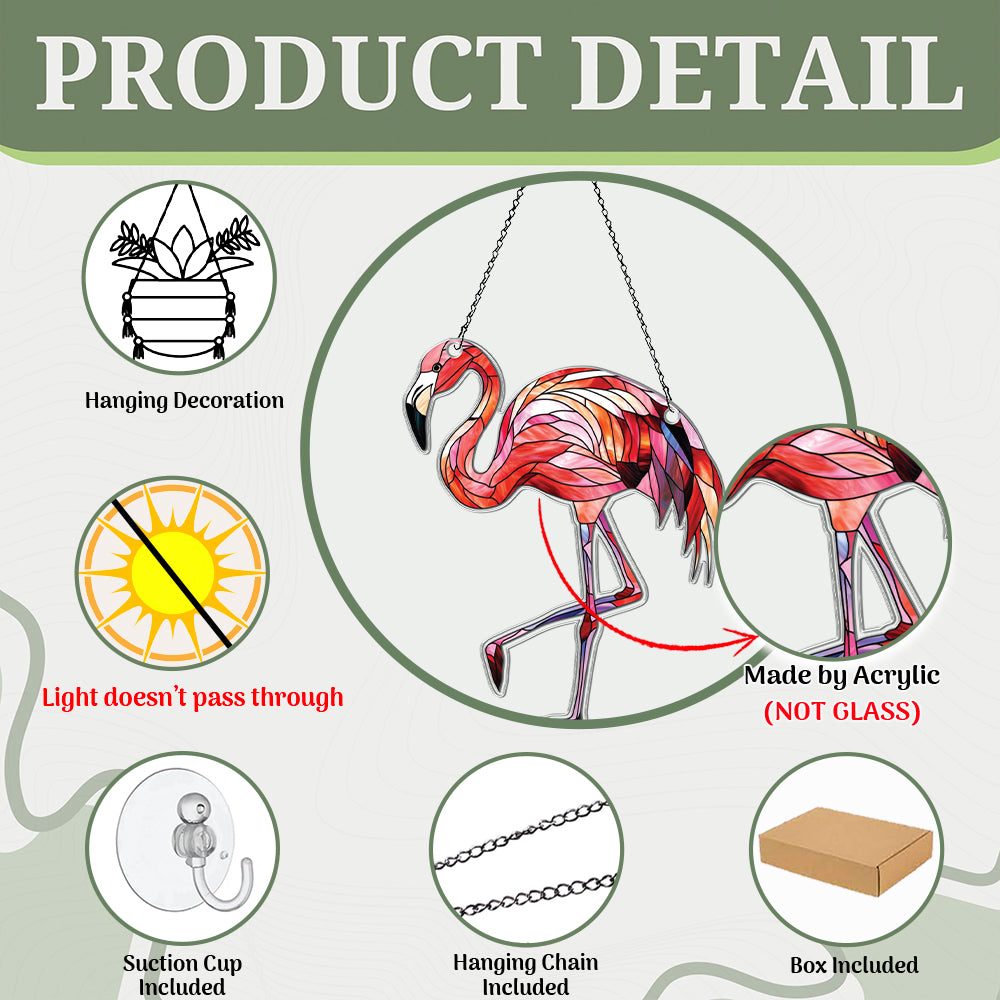 Personalized Flamingo acrylic Christmas ornament by Foswick