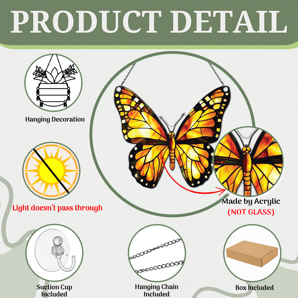 Personalized Yellow Butterfly acrylic Christmas ornament by Foswick