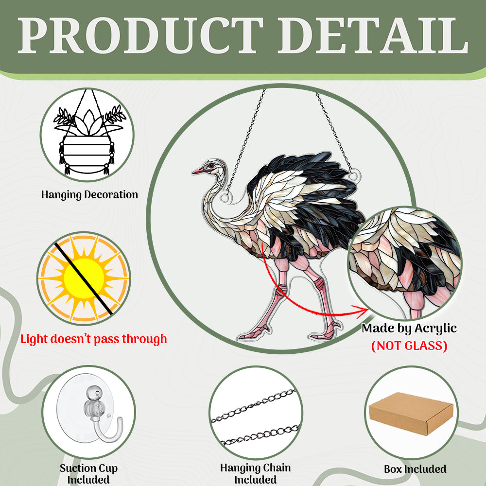 Personalized Ostrich acrylic Christmas ornament by Foswick