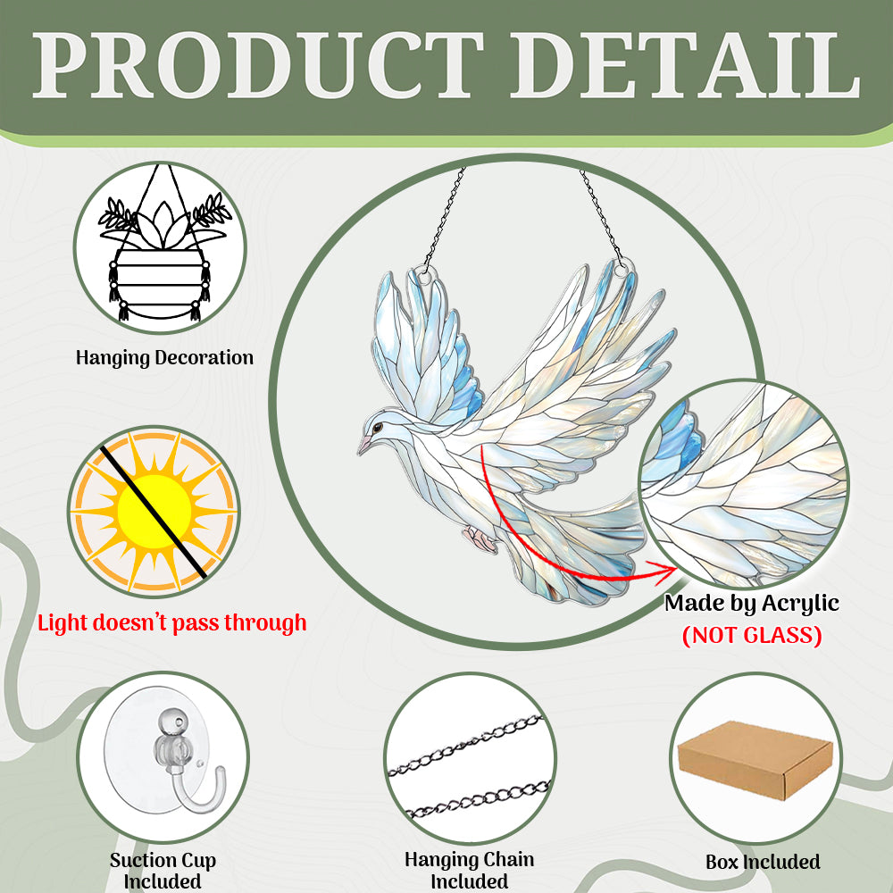 Personalized Dove acrylic Christmas ornament by Foswick