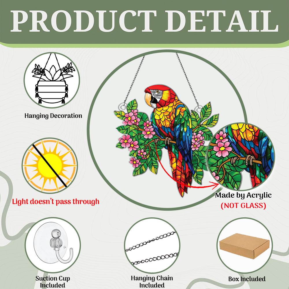 Personalized Macaw Parrot acrylic Christmas ornament by Foswick