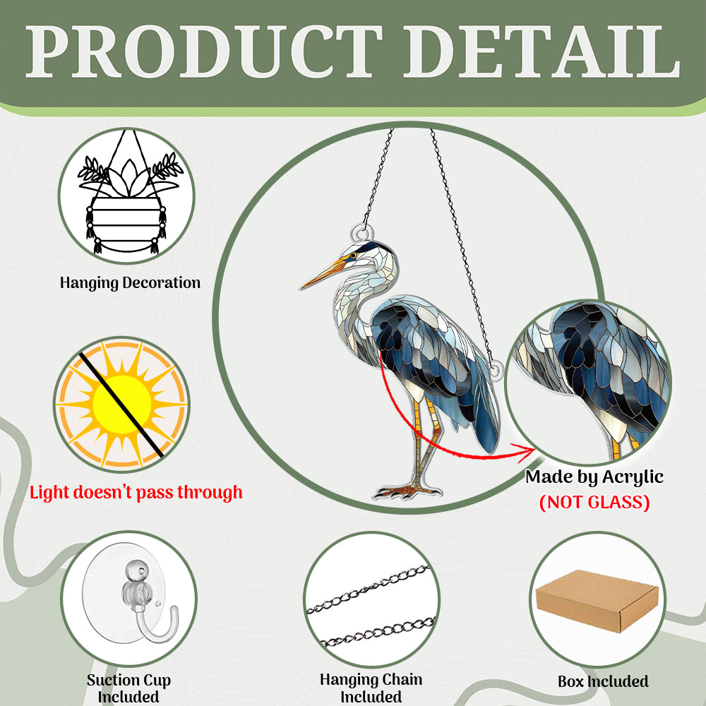 Personalized Heron acrylic Christmas ornament by Foswick
