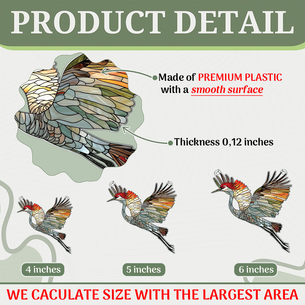 Personalized Sandhill Crane acrylic Christmas ornament by Foswick