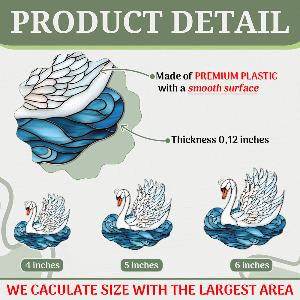 Personalized Swan acrylic Christmas ornament by Foswick