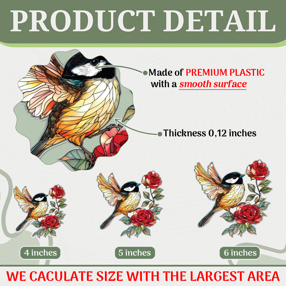 Personalized Chickadee acrylic Christmas ornament by Foswick