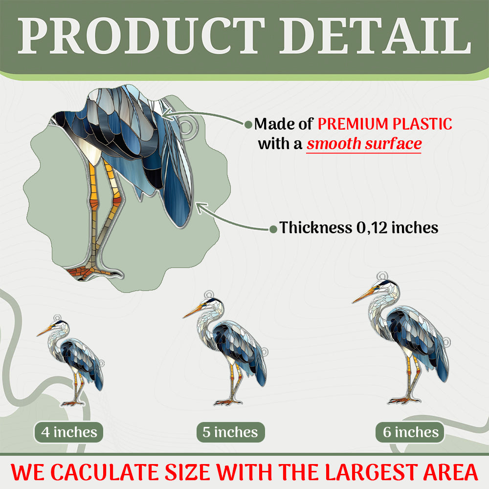 Personalized Heron acrylic Christmas ornament by Foswick