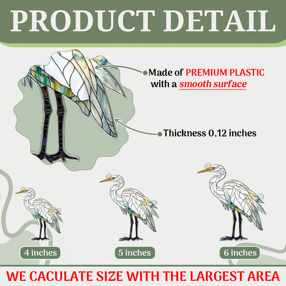 Personalized Egret acrylic Christmas ornament by Foswick